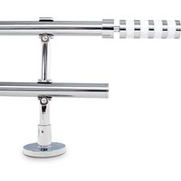 GCurtain Adjustable Double Curtain Pole, 170-310cm, 3/4 Inch Diameter, Wall Mount, Black Cylinder Finials Black Cylinder 170cm-310cm, 3/4" Diameter