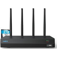 Reolink 4K 12CH Wi-Fi 6 NVR, Built-in 2TB HDD, Expandable to 8TB, 2.4/5 GHz WiFi WiFi & Battery Cameras (except 4G Cameras), 24/7 Recording for Home S