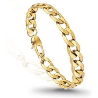 PROSTEEL Mens Bracelet - Stylish Flat Cuban Figaro Chain Wrist Link Bracelets Hypoallergenic 316L Stainless Steel Jewellery Silver/Gold Plated/Black 1