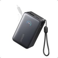 Anker Nano Power Bank, 10,000mAh Portable Charger with Built-in Cable, 45W Max Compact Battery Pack, 70 cm InstaCord Retractable Cable, Smart Display,