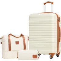 COOLIFE Suitcase Large, 24-Inch Luggage Sets 3 Piece Suitcase Set ABS Hard Shell, Trolley Carry On Suitcase with Expandable Travel Duffels Bag ï¼ Toi
