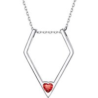PROSILVER Women Silver Elegant Necklace, with Birthstone Jewelry-Send Gift Box Jul.