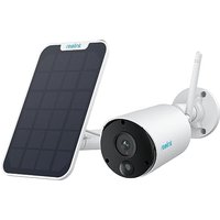 Reolink Solar Powered Security Camera Outdoor, Argus Eco-White+Solar Panel, Battery Operated CCTV Camera Wireless with 2K Night Vision, AI Detection,