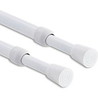 GCurtain 2PCS Shower Curtain Pole No Drilling, Spring Tension Pole, 47-78 Inch, 1/2 Inch Diameter, Rubber Cap on Either End, White 119cm-198cm 2 Pcs W