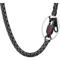 PROSTEEL Mens Necklace Chain Stylish Flat Box Chain Link Black/Silver/Gold Plated, Hypoallergenic 316L Stainless Steel Jewellery (with Gift Box) 22"(5