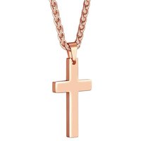 PROSTEEL Cross Necklace Mens, Cross Pendant with Adjustable Chain, Sliver Black Gold Plated Crucifix Necklace for Men 316L Stainless Steel Personalise