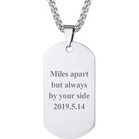 PROSTEEL Mens Dog Tag Necklace with Chain, Can Custom Text/Photo, Stainless Steel (Send Gift Box) custom-stainless