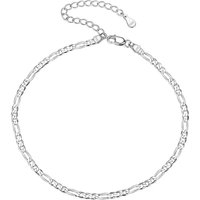 PROSILVER Women Sterling Silver Anklet, S925 Silver Ankle Bracelet Figaro/Cuban/Heart Foot Chain for Beach Summer - Send Gift Box 2-figaro 3mm