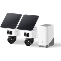 eufy Security eufyCam S4 2-Cam Kit, Solar Security Camera Wireless Outdoor, Triple-Lens Bullet-PTZ Cam, 4K UHD, 360° Pan and Tilt, Auto Track, 8à Hy