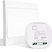 MOES Self-Powered RF Lighting Control System, Battery-Free No WiFi No Wiring Needed Light Switch Kit, 10A Receiver for Lamps 90-250V, (1 Receiver &1 P