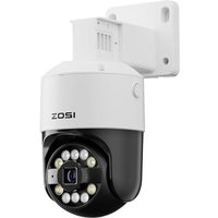 ZOSI C296 5MP 3K PoE Camera Outdoor Indoor with Human Vehicle Detection, Pan/Tilt Dome Cam, Color Night Vision, 2 Way Audio, Floodlights and Siren Ala