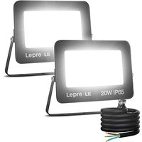 Lepro 20W LED Floodlight Outdoor, 1700LM LED Security Lights, Waterproof IP65, Daylight White LED Outdoor Lights for Garden, Backyard Pack of 2 [Witho