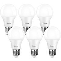 Lepro 8.5 W E27 LED Cool White, 806 Lumen Bulb E27 Replaces 60 W, 6500 K Cool White A60 Bulbs, 180° Beam Angle LED Bulb, Not Dimmable, Pack of 6