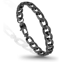 PROSTEEL Mens Bracelet - Stylish Flat Cuban Figaro Chain Wrist Link Bracelets Hypoallergenic 316L Stainless Steel Jewellery Silver/Gold Plated/Black 1
