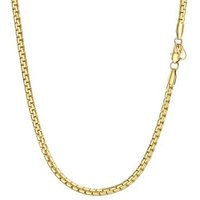 PROSTEEL Mens Necklace Chain Stylish Flat Box Chain Link Black/Silver/Gold Plated, Hypoallergenic 316L Stainless Steel Jewellery (with Gift Box) 18"(4