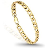 PROSTEEL Mens Bracelet - Stylish Flat Cuban Figaro Chain Wrist Link Bracelets Hypoallergenic 316L Stainless Steel Jewellery Silver/Gold Plated/Black 1