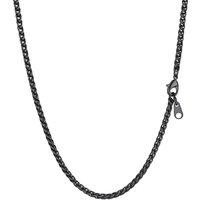 PROSTEEL Mens Chain Necklace - 3MM Wheat Chains Silver/Gold Plated/Black 18"-30" Length, 316L Stainless Steel Custom Engraving Available (Gift Box Inc