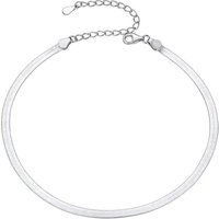 PROSILVER Women Sterling Silver Anklet, S925 Silver Ankle Bracelet Figaro/Cuban/Heart Foot Chain for Beach Summer - Send Gift Box 5-herringbone