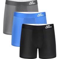 JustWears Everyday Mens Boxer Briefs, 3 Pack | Breathable Anti-Chafe Underwear with Moisture-Wicking MicroModal Air Cool Fabric & Hyper-Flex Waistband