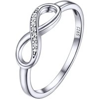 PROSILVER Women 925 Sterling Silver Infinity Ring, Personalized Eternity Knot Ring, with S925 Stamp-Send Gift Box 2-CZ stone Q