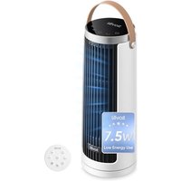 Levoit Tower Fan for Bedroom, 20dB Ultra Quiet, 2.5W-7.5W Low Power Consumption, Compact Desk Fan with Strong yet Gentle Cooling Airflow, 12H Timer, 9