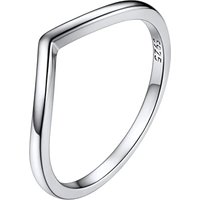 PROSILVER Women Sterling Silver Ring Simple/Cubic Zirconia Promise Wishbone Wedding Rings with S925 Stamp, Hypoallergenic, Size 4-12, Engraving (Send