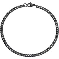 PROSTEEL Mens Cuban Chain Bracelet Silver, 3/6/9/12MM Width, 19/21CM Length, Strong 316L Stainless Steel (Send Gift Box) Black-3mm 19 CM Length
