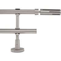 GCurtain Adjustable Double Curtain Pole, 28-46 Inch, 1.1 Inch Diameter, Brushed Nickel Finish, Wall Mount, Shooting Star Finials Shooting Star 70cm-12