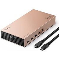 USB Dock with Dual M.2 Slots, USB C Hub with Thunderbolt 3 Port, Ethernet, Audio, DisplayPort, 24V/5A Charging, USB-C Port, 2 USB-A Ports - Rose Gold