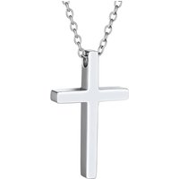 PROSTEEL Cross Necklace Mens, Cross Pendant with Adjustable Chain, Sliver Black Gold Plated Crucifix Necklace for Men 316L Stainless Steel Personalise
