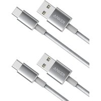 Anker USB C Charger Cable, 2-Pack 1 ft USB to USB C Cable, USB A to USB C Braided Phone Charger Cable for iPhone 17/16/15, iPad Pro, Samsung Galaxy, M