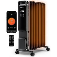 Pro Breeze Smart 2500W 11 Fin Oil Filled Radiator with Digital Display and WiFi Smart App, Thermostat, 24Hr Timer, 3 Heat Modes, Child Lock, Overheat