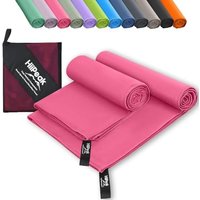HiiPeak Microfibre Towel (160cm x 80cm + 80cm x 40cm) Compact Camping Beach Towel - Quick Dry Lightweight Absorbent Sports Gym Swimming Hiking Drying
