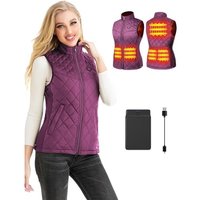Kintiwe Heated Vest for Women,Heated Gilet with 12000mAh Battery Pack,Lightweight Thermal Body Warmer, Slim Fit Electric Rechargeable Heated Jacket XS