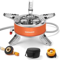 Odoland 4000W Camping Stove, Windproof Adjustable Lightweight Backpacking Gas Stoves, Portable Camp Propane Burner with EVA Box for Outdoor Camping Hi