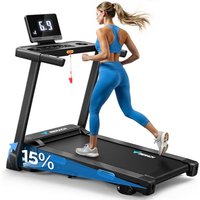 MERACH Foldable Treadmill with Incline, Treadmills for Home for Heavy People, 0.8-12 km/H Walking Pad Treadmill for Home & Office, Save Space, LED Dis