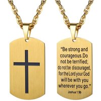 PROSTEEL Cross Necklace for Men, Lord's Prayer Cross Pendant with Adjustable Chain 22-24 Inches 316L Stainless Steel Bible Verse Christian Gifts for M