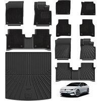 3W Floor Mats & Boot Liner & Carpet Fit for Volkswagen ID.7/ID.7 Tourer 2023 2024 2025,TPE All Weather Custom Car Mat for VW id7, Waterproof, Anti-Sli
