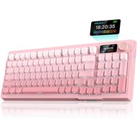 RedThunder K95 Wireless Mechanical Gaming Keyboard,w/Customizable Display & Knob,Gasket-Mounted,3 Mode 2.4G/BT/USB-C,US Layout 95 Keys,Hot Swappable P