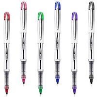 EYEYE Liquid Ink Rollerball Pen 0.7mm, 6 Assorted Colors Medium Point Pen Quick Dry, Liquid Ink Pens Fine Point Smooth Writing Pens for Journaling, No