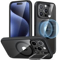 ESR for iPhone 15 Pro Case, Compatible with MagSafe, Military-Grade Protective Case, Built-In Stash Stand Phone Case, Scratch-Resistant Back Cover, Cl