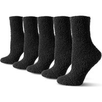 TOCONFFON Cosy Warm Fuzzy Fluffy Socks Womens Winter Thermal Ladies Slipper Bed Socks 4-8 for Gifts 4-8 Black