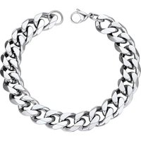 PROSTEEL Mens Cuban Chain Bracelet Silver, 3/6/9/12MM Width, 19/21CM Length, Strong 316L Stainless Steel (Send Gift Box) Silver-12mm 21 CM Length