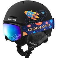 Odoland Kids Ski Helmet, Snow Helmet with Ski Goggles, Shockproof, Windproof, Safety Snow Sports Helmets and Protective Goggles for Boys Girls and You