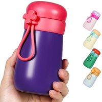 Stainless Steel Water Bottle, 380ml/12oz Double Walled Vacuum Insulated Metal Water Bottle for Hot&Cold Drinks for Handbag - 100% Leakproof (Purple)