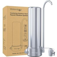 Waterdrop Water Filter Tap, 5-Stage Stainless Steel Tap Water Filter, Countertop Water Filter for 8000 Gallons, Reduces Heavy Metals, Bad Odor and 99%