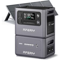 AFERIY P280 4096Wh Portable Power Station,with 1 Extra Battery and 200W Solar Panel,2800W Expandable Capacity LiFePO4 Battery Backup,220V-240V Solar G