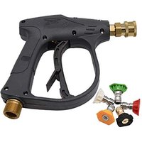 Stone Banks High Pressure Washer Gun with 5Pcs Spray Nozzle Tips, 4350 PSI 1/4" Quick Release Jet Wash Gun, M22 Metric Short Power Washer Gun for Car