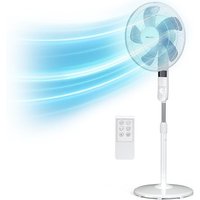Pro Breeze® 16-Inch Pedestal Fan with Remote Control and LED Display, 4 Operational Modes, 80° Oscillation, Adjustable Height & Pivoting Fan Head, P