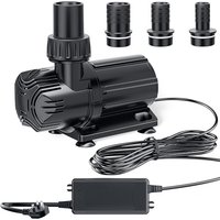 POPOSOAP 4600 L/h DC Pond Pump, Safe 24V Low Voltage Quiet Water Feature Pump with AC/DC Converter, 4 Hose Adapters for Garden Ponds, Aquariums, Fount